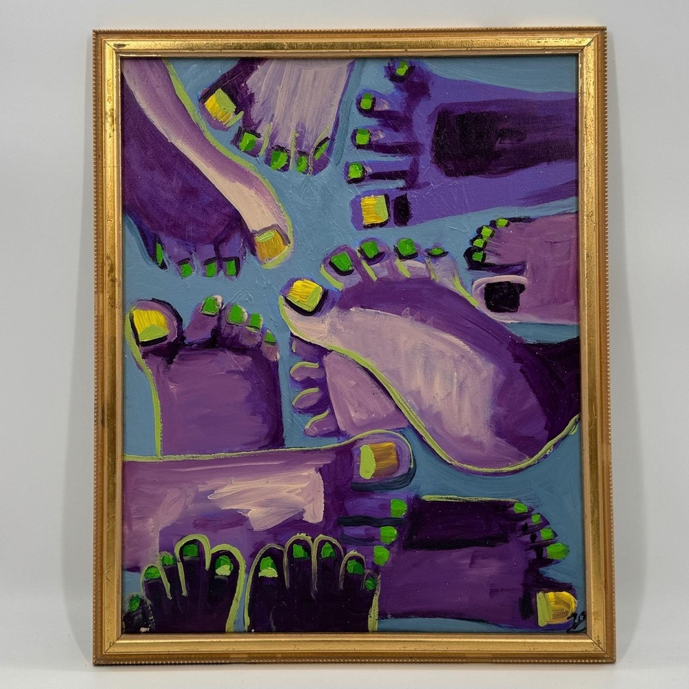 Original Contemporary Feet Painting on Canvas by Valerie Zuñiga